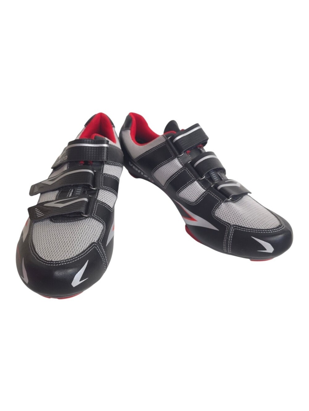 Venzo Road Cycling Shoes Mens Size 13 Black Red SPD Spin Bike Bicycle Shoes